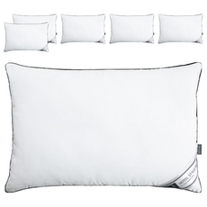 Tamsaa 超細纖維黑框拉鍊型枕芯 60 x 40cm 2個, 白色 + 黑色, 6個