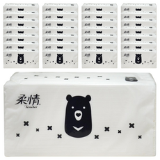 柔情 連續抽取式花紋衛生紙 經典款, 200張, 128包