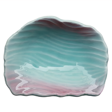 Minoya 美濃燒 日本製向付 17.5 x 13 x 5cm, 紫藍水流紋, 1個