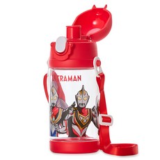 kikimmy 超人力霸王透明水壺-紅，兒童水壺，輕巧便攜，彈跳式開關，寬口徑易清洗，直飲設計，安全材質, 420毫升, 1入