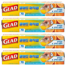 GLAD 佳能 魔術保鮮膜, 標準型, 自黏膠密封防漏, 適用微波爐, 30cm, 21.6m, 4盒