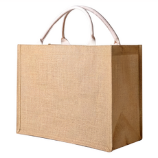 麻布手提袋，黃麻/防水膜材質, 46 x 37 x 22cm, A3款, 1個