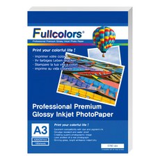 Fullcolors 全彩 噴墨亮面相片紙, A3, 100張