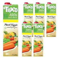Tipco 100%綜合果蔬汁 6瓶 1L 無添加糖 防腐劑及人工色素