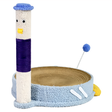 MIAOFAIRY 喵仙兒 三合一貓抓窩, 帽帽鴨 藍色 + 白色 + 棕色, 1個