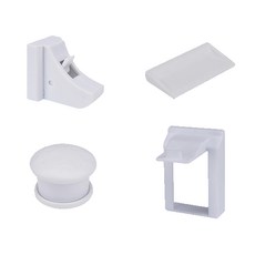 儀家生活館 隱形防護 磁性兒童安全鎖/抽屜磁力鎖 4+1套組 ABS材質 附螺絲款, 白色, 1組