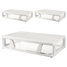 抽屜式床底收納箱, 優質PP材質, 居家辦公適用, 01, 3個