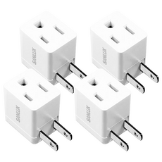 SANLUX 台灣三洋 3轉2插頭 L型 SYPW-302W 台灣製造 轉接頭, 4個, 37mm