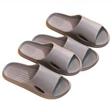 超輕量EVA厚底拖鞋 Set 2雙 女士專屬 (黃色/粉色/淺綠/橘色) 男士專屬 (黑色/深藍) 高品質防滑EVA材質, 42~43, 淺灰色