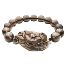 財神小舖 事業有成 頂級冰晶黑曜石豼貅手鍊 12mm, SF-6012, 15.5~17cm