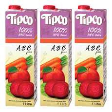 Tipco 100%ABC綜合果蔬汁, 3瓶, 1L, 健康美味無負擔, 補充每日所需蔬果營養
