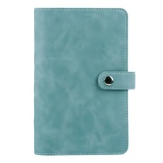 城市漫遊A6記帳本組 PU皮革封面 多功能內頁 金屬扣環設計 輕巧便攜, 淺藍色, 1本