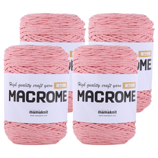 mamaknit Macrome Cake系列 單色編織線 225m 32 桃粉色, 4捲