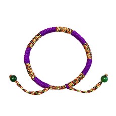 財神小舖 手工五色線手鍊 (人緣紫) 可伸縮尺寸, 手圍15~23cm