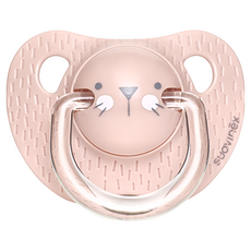 suavinex 蘇維妮 Hygge 人體工學 拇指型矽膠奶嘴 安全材質 耐熱又耐用, 18個月以上, Whisker Pink, 1入