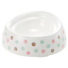 Richell 利其爾 犬用餐具 便利餐碗, 1個, 白色普普風