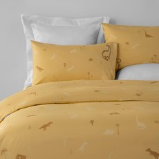 HOLA 和樂家居 奧可利防蟎抗菌刺繡200織純棉兒童兩用被 單人, 恐龍世界