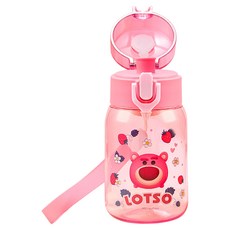 優貝選 迪士尼明星圖樣 幼稚園小巧直飲式兒童水壺, 1個, 400ml, 草莓熊