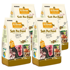 BOWWOW 成犬用軟性飼料 新鮮羊肉, 羊肉, 1.2kg, 4袋