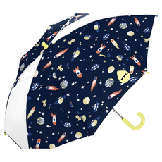 Wpc. 兒童雨傘 透明視窗 安全開關傘, 太空探險, 直徑80cm x 全長62cm x 親骨45cm