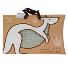 Roaze 柔仕 成長型連帽紗布浴巾 9層 100%棉, 新芽綠, 1條