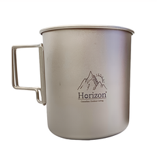 Horizon 天際線 純鈦馬克杯組大小雙杯組, 堆疊收納方便, 防鏽防油垢, 一體成形噴砂工藝, 安全無毒, 易於清潔, 抗蝕性佳, 1組, 銀色