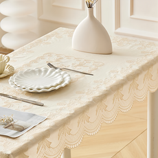 BonBon naturel 法式玫瑰壓紋高質感防水防油長桌巾 150 x 90cm 打造浪漫餐桌氛圍, 玫瑰, 1條