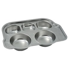 SUNB.W 秦博士 巴士五格餐盤 304不鏽鋼材質 料理分裝, SAGSKTP-B, 26.5 x 18.5 x 4cm, 1個