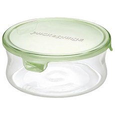iwaki 耐熱玻璃微波罐, 食用/調理/保存多用途, 聚碳酸酯盒蓋, 加蓋微波OK, 無膠條設計, 綠色, 1個