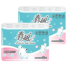 春風 捲筒衛生紙 柔白印花 270張, 12捲, 2袋