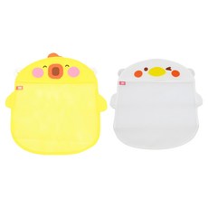 ingbaby 小雞玩具收納網袋組 可愛小雞造型 無痕吸盤設計 透氣網格 瀝乾水份 玩具不易發霉 2入組, 1組 黃色 白色, 黃色, 白色