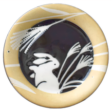 美濃燒 豐收麥兔紋 日本製 陶瓷餐盤, 1個