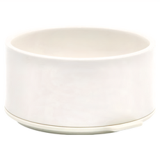 INHERENT Pudding可堆疊寵物碗 M 純淨白 陶瓷碗 碗直徑14cm 碗高7cm 韓國製造, 1個
