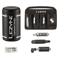 LEZYNE 工具罐組 附收納內襯 + 兩用快塞式CO2 + 鋼瓶 + 挖胎棒 + 補胎片, 1組