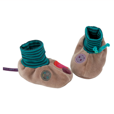 法國 Moulin Roty 喬麗絲男寶寶保暖鞋套禮盒 (0~6個月) - 柔軟舒適, 9.5cm, 粉灰綠, 1組
