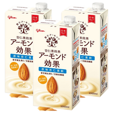 glico 格力高 杏仁果效果 原味杏仁果飲 日本原裝進口 口感滑順 營養豐富, 1L, 3罐