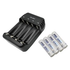 PRO-WATT 華志 底自放4回路4號4入充電池組, 智慧型充電器, LED充電狀態燈號, 快速充電, 充電短路保護, 電池過充保護, 1組