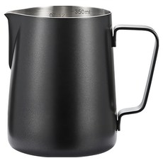 WORTH IT 渥思 304不鏽鋼拉花杯 350ml, 磨砂黑, 1個