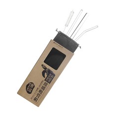 FUJI-GRACE 富士雅麗 SGS認證加厚耐熱環保玻璃吸管, 4入, 1組