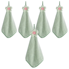 ROYALLIN 蘿林嚴選 超細纖維可掛式擦手巾, 可愛花朵造型, 18*15*5cm, 1個, 5個