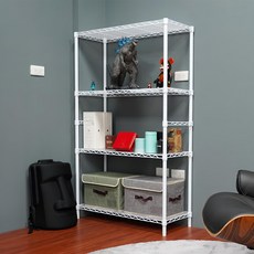 鋼鐵力士 四層架 四層(含PP邊條) 尺寸36x91x150(H)cm, 白色