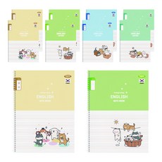 Penpia 1000 國小3-6年級 英語螺旋筆記本, 隨機出貨, 10個