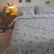 棉床本舖 兩用被套 100%精梳棉 台灣製, 恐龍太空