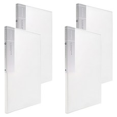 Heemangfile 30頁透明文件夾 A4文件收納冊 索引型文件保護套, 4本, 白色