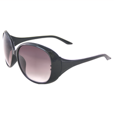 ALEGANT 簡約優雅線條圓框UV400太陽眼鏡, 137 x 134 x 59cm, 耀眼亮黑