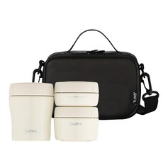 TUMS 馬卡龍色系保溫便當盒組 3件套組 680ml 304不鏽鋼, 象牙白色, 1組