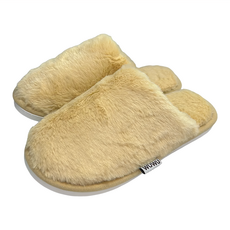 WUWU 珊瑚絨包頭布拖 A028, 黃色, 40~41