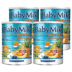 佑爾康貝親 綜合水果米精, 易消化配方, 健康無添加配方, 四個月以上寶寶適用, 450g, 4罐