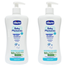 Chicco 嬰兒植萃洗髮精 500ml 溫和不流淚配方 92%自然成分 含金盞花萃取 義大利製造, 2瓶