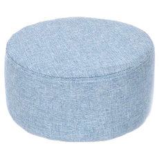 簡約棉麻小圓凳 棉麻+高彈海綿+實木框架 北歐風格, 藍色, 1個